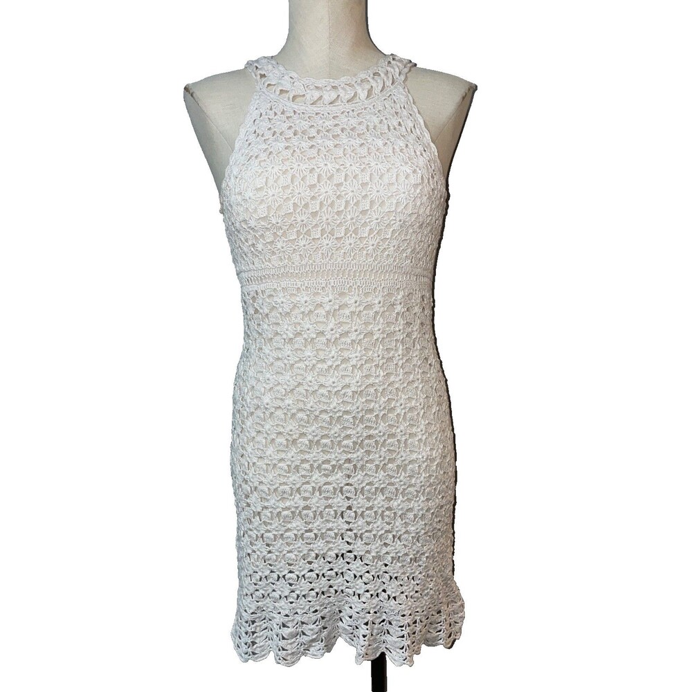 Diane von Furstenberg Women’s Vintage Crochet Linen Cotton Mini Dress size M